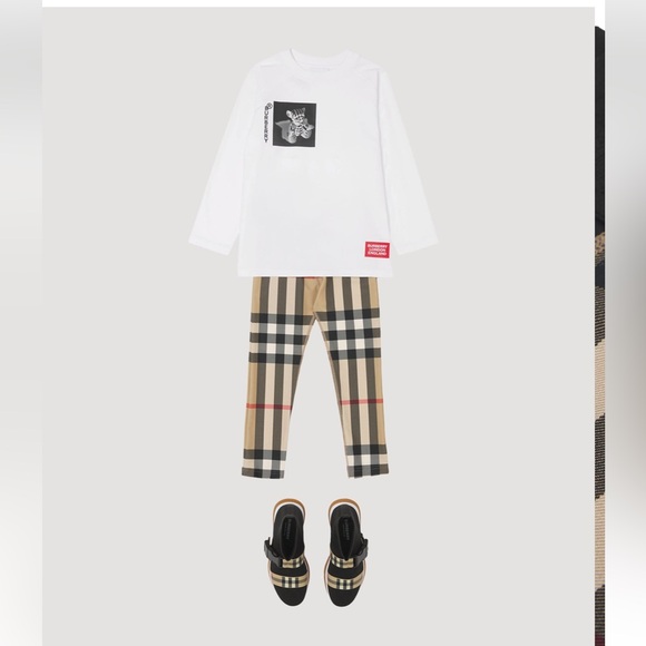 Burberry Girls Check Gina Leggings elastic waist great condition Youth Size 12 - Picture 3 of 16